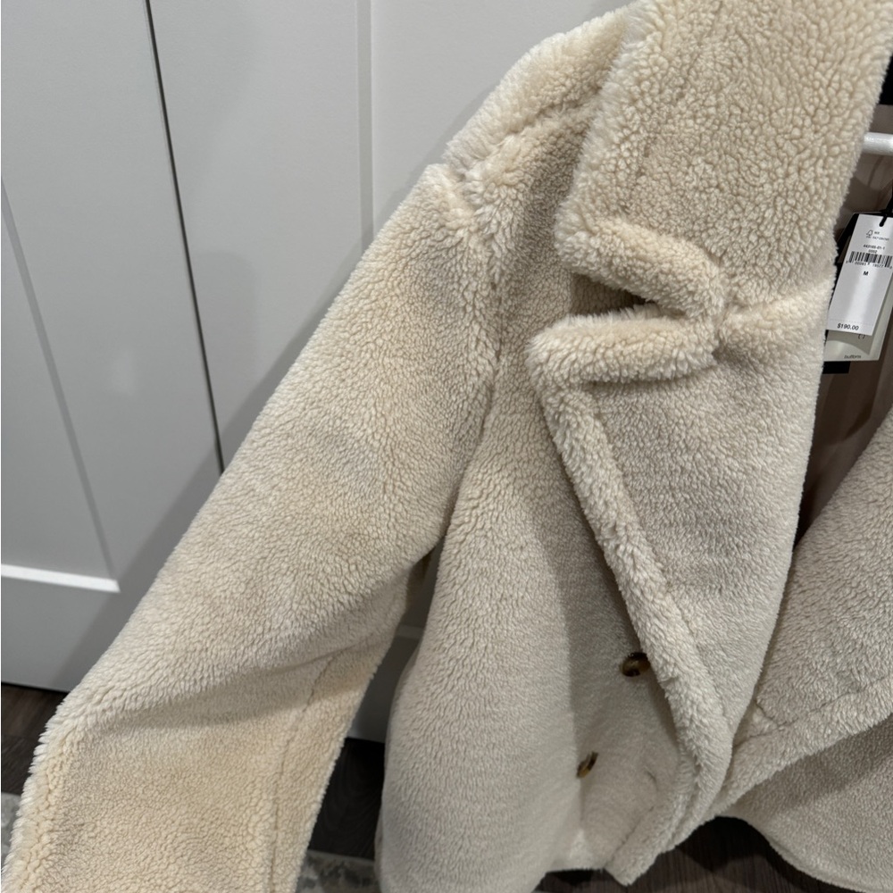 NWTS Banana Republic Cream Teddy Coat M - Picture 7 of 9